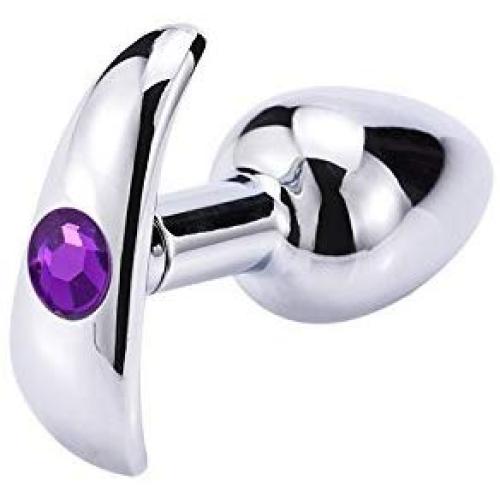 Anal Butt Plug Outdoor Metal Jeweled Beginner Kit,Flirt Toys Luxury Jewel Flirt Toys Luxury Jewel Anal Trainers for Men Women Adults (Purple)