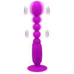 Anal Vibrator Prostate Massager for Men - Adorime Waterproof Vibrating G-spot Vaginal Sex Toy Butt Plug for Women, Rechargeable Hands-Free Suction Cup Prostate Spot Stimulator with 10 Modes(Purple)