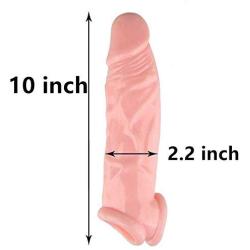 Wearable Rod Extension Enhancer Girth Extender Sleeve for Men Male 10 INCH Skin