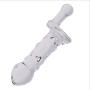 WRZHL Transparent Hand-held Glass Wand Lifelike Dildo Women Couple Health Massage Toy Tshirt Skirt