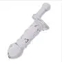 WRZHL Transparent Hand-held Glass Wand Lifelike Dildo Women Couple Health Massage Toy Tshirt Skirt