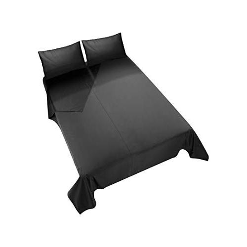 KINK By Doc Johnson Wet Works Flat Waterproof Queen Sheet, Black