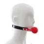 Romi Red Mouth Ball Gag Harness Mouth Restraints Adult Products with Lock
