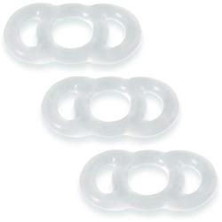 LeLuv Cock Rings Eyro Clear Silicone .6 inch Unstretched Diameter 3 Pack