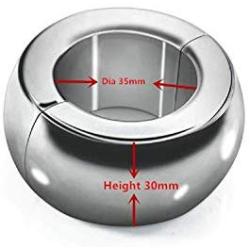 HOT-Shirt Elastic Ring 3 Size Magnetic Stainless Steel Ball Weight Stretcher Metal Ring Male Love Toy,Height 30mm Cool