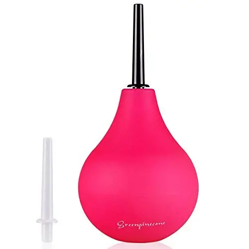 Greenpinecone 225ML (8oz) Clean Stream Enema Bulb Anal Douche Vaginal Douche Enema Cleaner for Men and Women with 2 Replaceable Nozzle, Rose