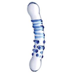 Prisms Dual Ended Glass Dildo, Blue