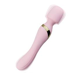 Silicone Double-Head G-Spot Dildo Vibrators Personal Massager Stick USB Rechargeable Adult Sex Toys for Women Clitoris Vagina Anal Stimulator (Double Head + Pink).