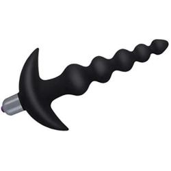 a-YUEYUE Silicone Multispeed Beads Amal Plug Massager for Women Men