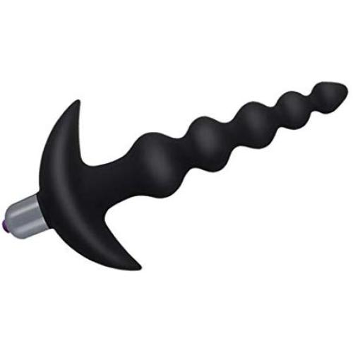 a-YUEYUE Silicone Multispeed Beads Amal Plug Massager for Women Men