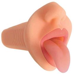 Curve Novelties Courtney Deep Throat Vibrating Mouth Stroker, Vanilla