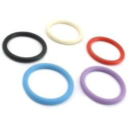 Nitrile 5pk Crings Blk Wht Red Blue Purp