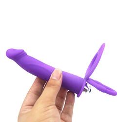 Haiya 10 Speed Vibrating Double Penetration Strapon Anal Dildo