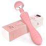S600L Silicone Wireless Massager Vibrator, Double Motor, G Spot Clit Dildo for Women, Rechargeable Waterproof Clitoral Massager Nipple Stimulator 10 Patterns Toys (Pink)