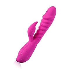 Dual Motors Safe Silicone Wand Massager with Heating Tail - 7 Period of Vibration Frequency - USB Recharging - 100% Waterproof - Help You Relaxing Yourself (Pink)