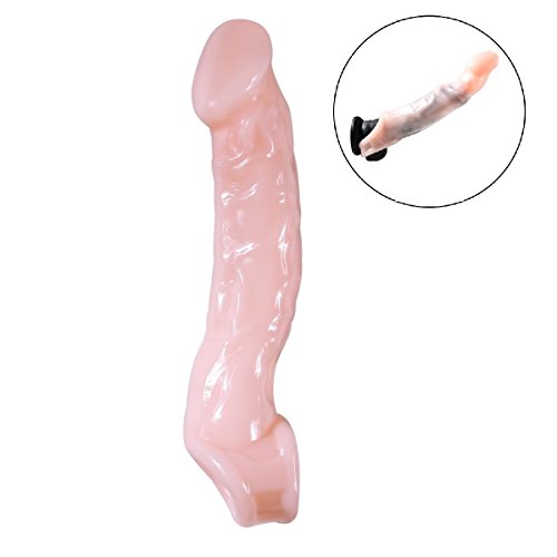 Penis Condom Extender with Cock Ring, James Love Soft Penis Enlarger Sleeve Sexual Delay Ejaculation Erection Enhancing Improve Endurance Bigger Harder Longer Stronger Penis Sex Toy for Men