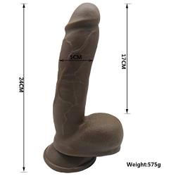 Didlo Womens Realistic Soft Silicone Adult Fun Waterproof with Strong Suction Cup for Female Best Gift 9.36 Inch