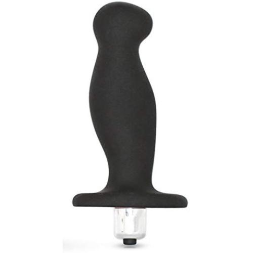 10 Vibrating Functions Powerful Vibrating P Spot Stimulator - Smooth Prostate Massager - Platinum Silicone Anal Sex Toy - Sex Toy for Men (Black)