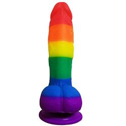 Realistic Silicone Dildo, LZYAA Lifelike Rainbow Soft Big Dick G-spot Stimulator Suction Cup for Women Masturbation Couple Flirt