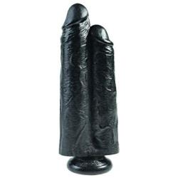 Pipedream Products King Cock 9" Two Cocks One Hole, Black, 24 Lb