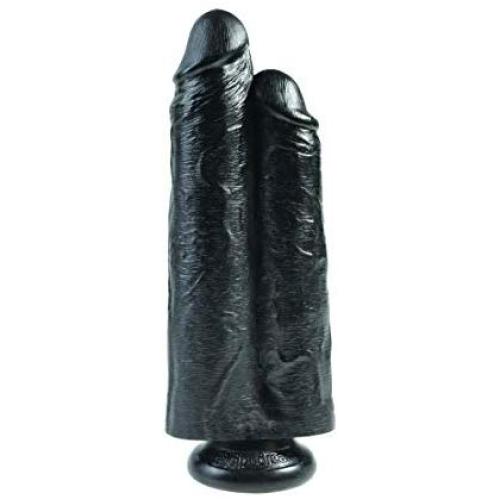 Pipedream Products King Cock 9" Two Cocks One Hole, Black, 24 Lb