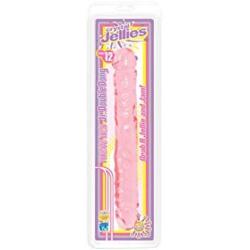 Doc Johnson Crystal Jellies - Jr. Double Dong - 12 Inch - Double Sided Dildo - Pink