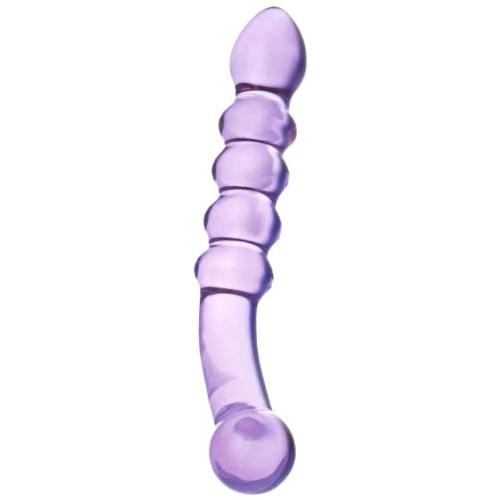 Gläs Purple Rain Ribbed Dildo