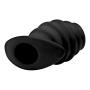 Master Series Hive Ass Tunnel Silicone Ribbed Hollow Anal Plug, Large, Black