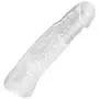 Reusable Condom Penis Sleeve Extender,Couple Membrum Penis Case Cover Dick Overstriking Erection Ipsism Sexual Intrest Stick Wand Fun Rod Sleeve (Transparent)