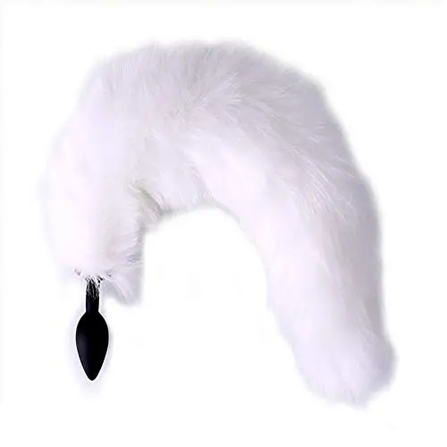 ALBK Naughty Amal Būtt Plug for Beginners Artificial Fox Tail Silicone Anales Plug Couple Game Cosplay Props Anales Trainer Beginner White