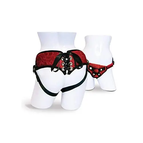 SPORTSHEETS - Red Lace Corsette Strap-On SPORTSHEETS - Red Lace Corsette Strap-On