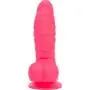 Pure Love 7 Inch Silicone Dildo with Suction Cup, Ribbed Neon Pink Dong, Adult Sex Toy, Fantasy Non-Realistic Dildo