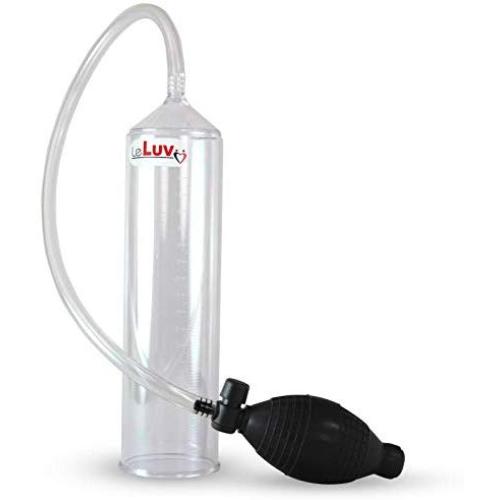 LeLuv Easyop Penis Pump Black B-Grip Ball Handle with Quick Release Valve | 8.25 Inch Inside Length by 2.25 Inch Diameter Cylinder