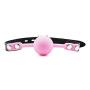 Adjustable Buckled Leather and Silicone Soft Ball Mouth Gag Plug with Lock Cosplay for Couples Men Women - Pink