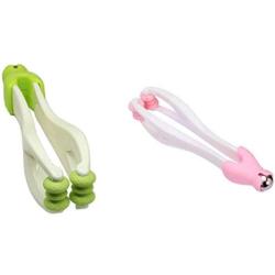 Kasmena Massager,2Pcs 2-in-1 Joints Finger Massager and Steel Ball Body Massager Stress Relief Relax Double Rubber Roller Massage Family Self Massager(Green Pink)