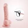 Realistic Ultra-Soft Dildo for Beginners with Flared Suction Cup Base for Hands-Free Play, PALOQUETH Flexible Dildo with Curved Shaft & Balls for Vaginal G-Spot & Anal Prostate Play 6.7"