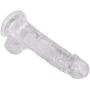 Realistic Dildo Jelly Dong, 8 inch Dildo for Beginners with Strong Suction Cup Base for Vaginal G-spot and Anal Play(Clear)