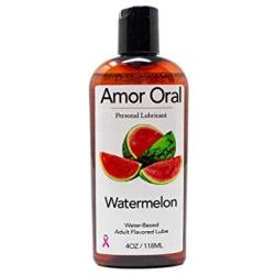 Amor Oral, Watermelon Flavored Lube, Edible Body Safe Glide, Smooth Water-Based Formula for Enhancing Pleasure, pH Balanced Personal Lubricant for Women and Men