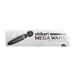 Shibari MEGA Deluxe, 28 Different Speeds and Powerful Vibrations, Wireless Personal Massager, Waterproof, Large Sized Power Wand Massage (Black)