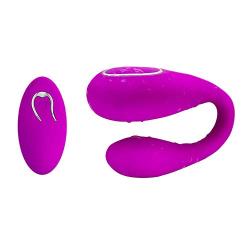 XSEXO Wireless Remote Rechargeable Mini Finger Massager, USB Waterproof U-Shaped Massager (Purple)