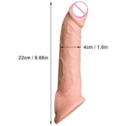 Penis Enlargement Sleeves Colossus Realistic Cock Girth Enhancer Penis-extender Sleeve Penis-extension Add On 1.6" 35% Bigger Soft Penis Couple Fun Toy