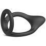 Durable Silicone Male Enhancement Exercise Bands Penis Ring, 1.3&quotDiameter of Small Ring & 2" Diameter of Big Rings Sex Toy for Men Black