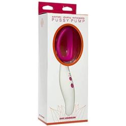 Doc Johnson Automatic Vibrating Rechargeable Pussy Pump - Independently Controlled 3 Pump Speeds & 7 Vibration Functions - Heightens Sensitvity, Pink/White