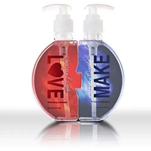 Climax Couples Warming & Tingling Personal Intimate Lubricant Water-Based Extreme Edition, 10 fl.oz. (in 2 Bottles), Heat for Men Tingle for Women, no Stain Easy to Clean, Discreet Packaging Climax Couples Warming & Tingling Personal Intimate Lubricant Water-Based Extreme Edition, 10 fl.oz. (in 2 Bottles), Heat for Men Tingle for Women, no Stain Easy to Clean, Discreet Packaging