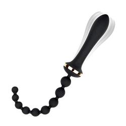 IMO Vibrating Anal Plug and Silicone Anal Beads Anal Chain - Healthy Vibes G-spot Vibrator Prostate Massager - Rechargeable & Waterproof - for Men, Women or Couples (Black)