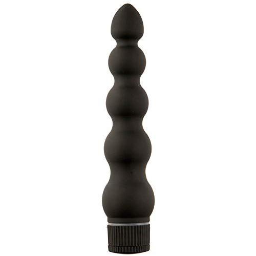 Doc Johnson Black Magic - 7 inch Ribbed Multi-Speed Vibrator - ABS Plastic with Smooth Velvet Touch Finish - Great for Internal and External Stimulation - Black