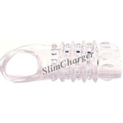 SlimCharger Ribbed Enlarger Enhancer Sleeve with Ball Ring Toy for Men