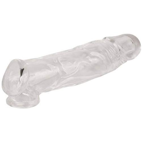 Realistic Soft Silicone Penis Extender, Penis Enhancer, Cock Penis Sheath, Penis Enlargement Sleeve Condom Sexual Delay Ejaculation Toy for Men-Transparent