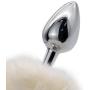 Sexbaby Small Size Butt Plug-Stainless Steel Metal Butt Plug Sexual Anus Rabbits Tail Anal Sex Toys for Women Fun Sex Games