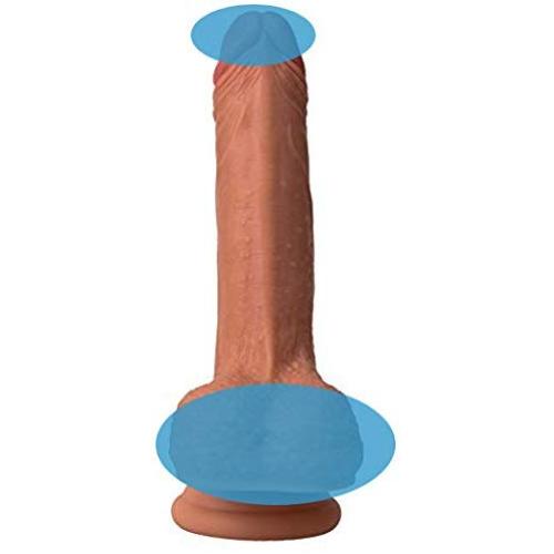 Realistic Dildo for Beginners with Flared Suction Cup Base for Hands-Free Play,Fake Penis Adult Sex Female Massage Masturbation Toys(felsh)